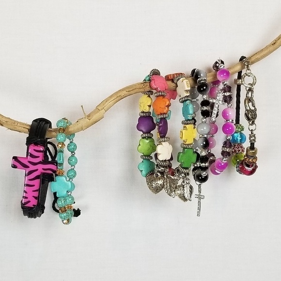 Stretch bead and leather bracelets Lot of 7 - Picture 3 of 4